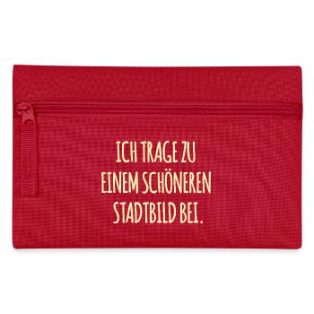Lustiger Spruch Stadtbild - Federtasche - Rot - Vorne