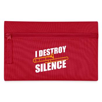 Destroy silence Posaune Posaunenspieler Posaunist - Federtasche - Rot - Vorne