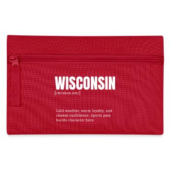 Wisconsin Blockschrift Stil - Federtasche - Rot - Vorne
