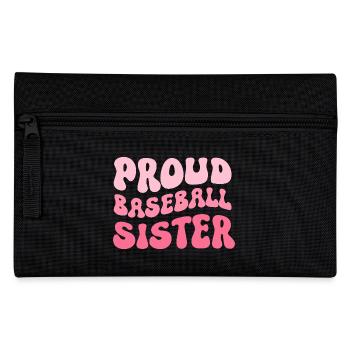 Proud Baseball Sister - Pencil Case - black - Front