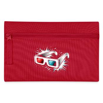 3D Glasses Retro Cinema Design - Pencil Case - red - Front