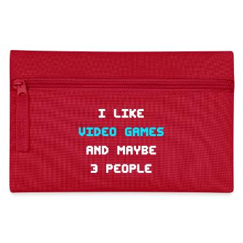 J’aime les jeux vidéo et peut-être le vidéo-pilier de trois personnes - Trousse - rouge - Devant