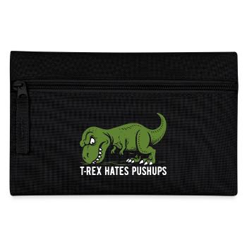 T-Rex hates pushups - Tyrannosaurus - Geschenk - Federtasche - Schwarz - Vorne
