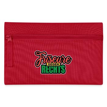 Friseure Gegen Rechts - Gegen Rechts, gegen Hetze - Federtasche - Rot - Vorne