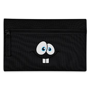 Grinning comic face with big bunny teeth - Pencil Case - black - Front