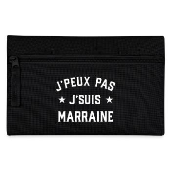 "J'peux pas marraine" t-shirt humour marraine - Trousse - noir - Devant