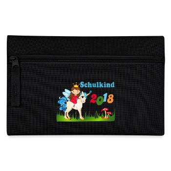 Schulkind 2018 Einschulung Einhorn Mädchen - Federtasche - Schwarz - Vorne
