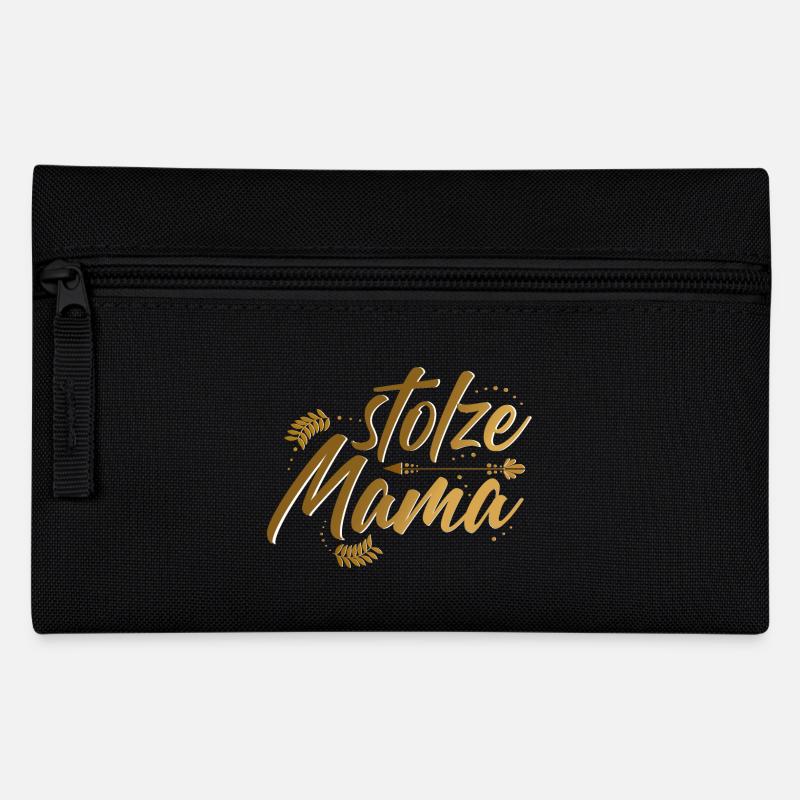 Stolze Mama goldfarben - Federtasche - Schwarz