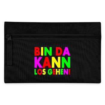 Bin da kann losgehen - Federtasche - Schwarz - Vorne