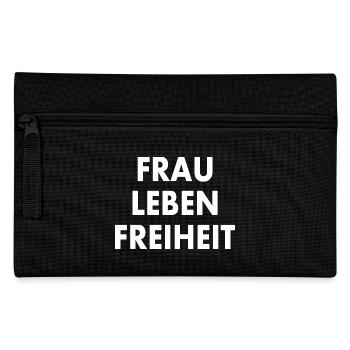 Frau leben freiheit - Federtasche - Schwarz - Vorne
