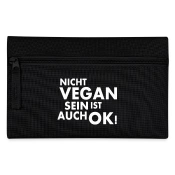 Nicht vegan sein ist auch ok - Federtasche - Schwarz - Vorne
