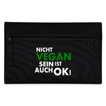 Nicht vegan sein ist auch ok - Federtasche - Schwarz - Vorne