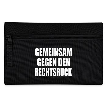 gemeinsam gegen rechtsruck - Federtasche - Schwarz - Vorne