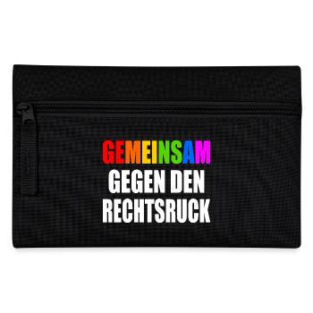 gemeinsam gegen den rechtsruck - Federtasche - Schwarz - Vorne