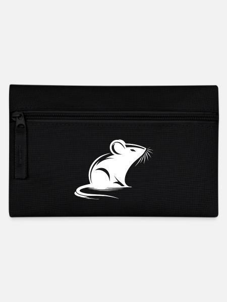 Maus Zeichnung Tattoo Style - Federtasche - Schwarz