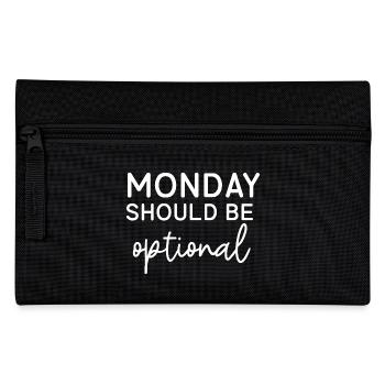 Montag sollte optional sein - Federtasche - Schwarz - Vorne