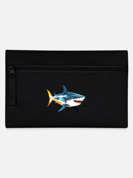 Hai Vektor Kunst mit lebendiger Farbillustration - Federtasche - Schwarz