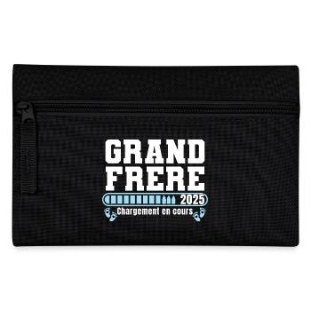 Grand Frère 2025 Cadeau Annonce Naissance Bébé - Trousse - noir - Devant