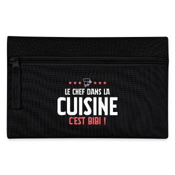 Le chef dans la cuisine c'est bibi ! - Tablier - Trousse - noir - Devant