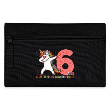 Licorne Dab Cadeau 6 Ème Anniversaire 6 Ans - Trousse - noir - Devant