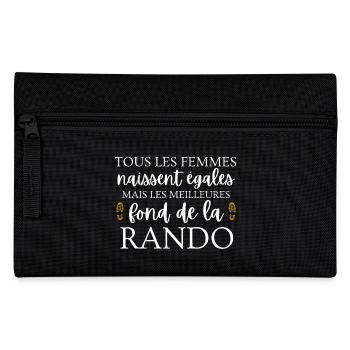 Frau und Wanderer / Humorvolle Wanderin - Federtasche - Schwarz - Vorne