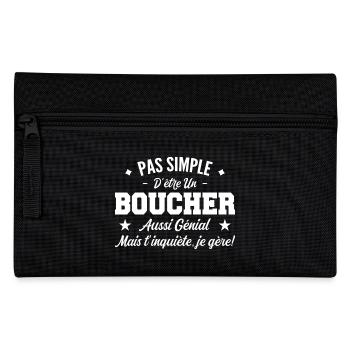 Cadeau Homme Boucher Génial - Trousse - noir - Devant
