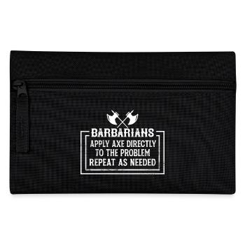 Barbarian Spruch mit Axt Humor - Federtasche - Schwarz - Vorne