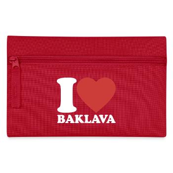 J’aime le baklava - Dessert - Dire - Trousse - rouge - Devant