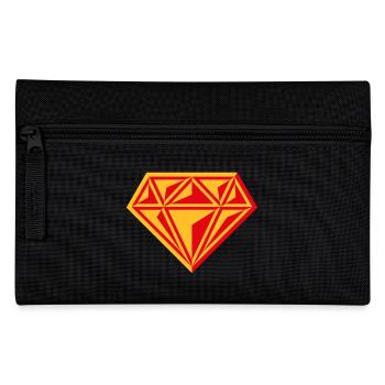 Diamant (pierre précieuse / brillant / symbole / rouge / 2C) - Trousse - noir - Devant