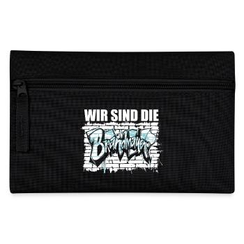 Wir sind die Brandmauer, Gegen Rechts, gegen Hetze - Federtasche - Schwarz - Vorne