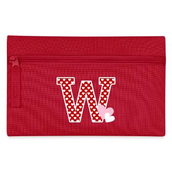 Buchstabe w Herz - Federtasche - Rot - Vorne