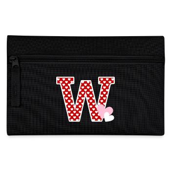 Letter w heart - Pencil Case - black - Front