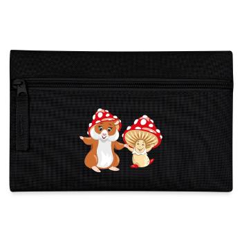 Drôle de hamster et amanite heureuse - Trousse - noir - Devant