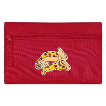 Drôle-caméléon-iguane-motif-pizza - Trousse - rouge - Devant