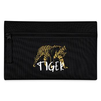 Wilder Tiger, Altmodisch, Abbildung - Federtasche - Schwarz - Vorne
