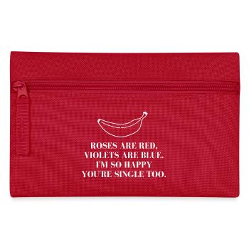 Single Spruch mit Bananen Illustration - Federtasche - Rot - Vorne