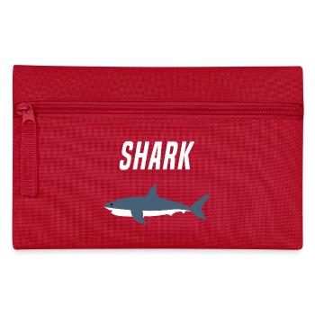 Nautic Design Shark Silhouette Bold Typography - Pencil Case - red - Front