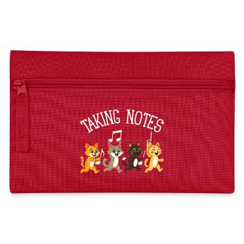 Chat Notes Musicales Humour Musique - Trousse - rouge - Devant