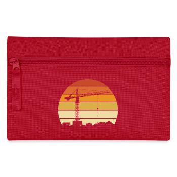 Crane Operator Retro Design – Construction Site & Construction Crane - Pencil Case - red - Front