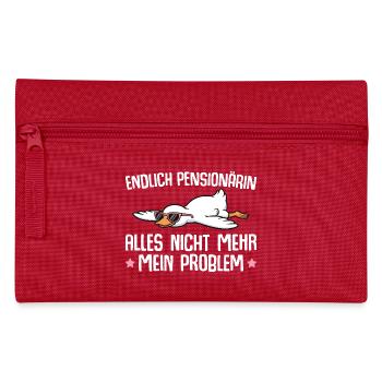 Pensionärin Gans mit Sonnenbrille - Pension - Federtasche - Rot - Vorne