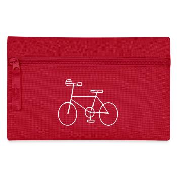 Hand drawn white bicycle - Pencil Case - red - Front