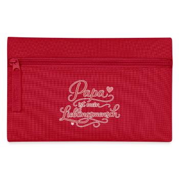 Papa Lieblingsmensch Geschenk Liebe - Federtasche - Rot - Vorne