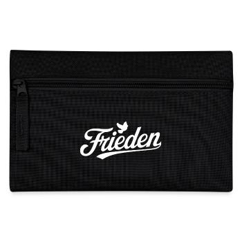 Einfach Frieden für alle - mit Friedenstaube - Federtasche - Schwarz - Vorne