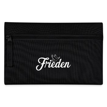 Einfach Frieden für alle - mit Friedenstaube - Federtasche - Schwarz - Vorne