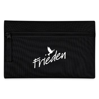 Einfach Frieden für alle - mit Friedenstaube - Federtasche - Schwarz - Vorne