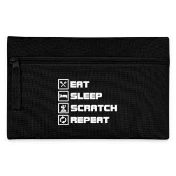 eat sleep scratch repeat DJ - Pencil Case - black - Front