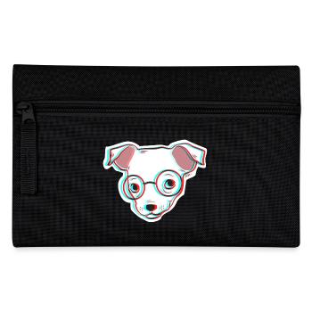 weise Hund - Federtasche - Schwarz - Vorne