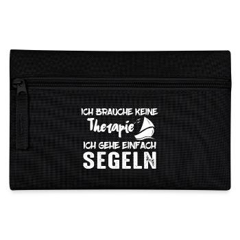 Ich brauche keine Therapie, ich gehe einfach segel - Federtasche - Schwarz - Vorne
