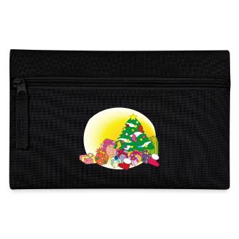 christmas winter reindeer santa claus ugly chr - Pencil Case - black - Front