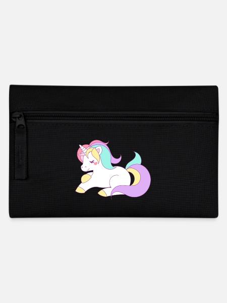 Einhorn - Federtasche - Schwarz